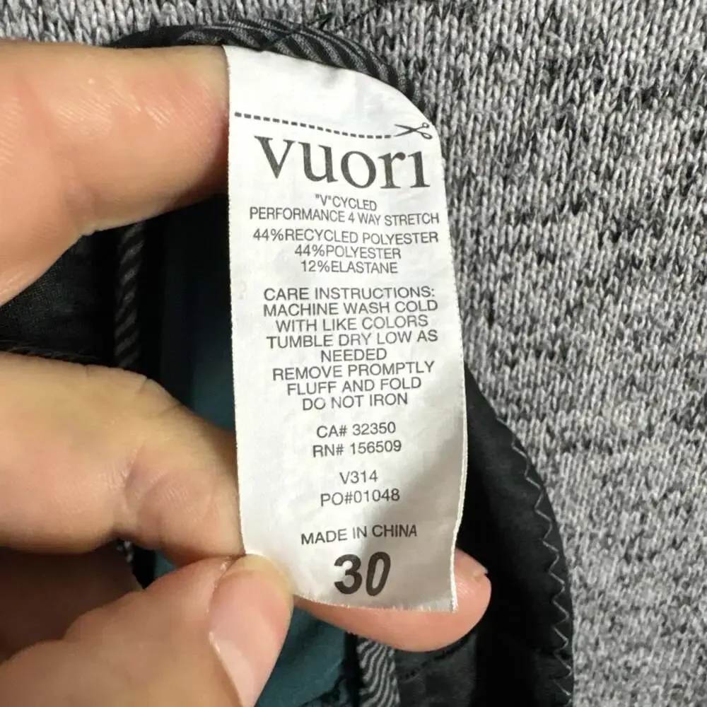 Vuori Men's Size 30 Black Green Polyester Cruise Boardshorts Summer Vacation 7